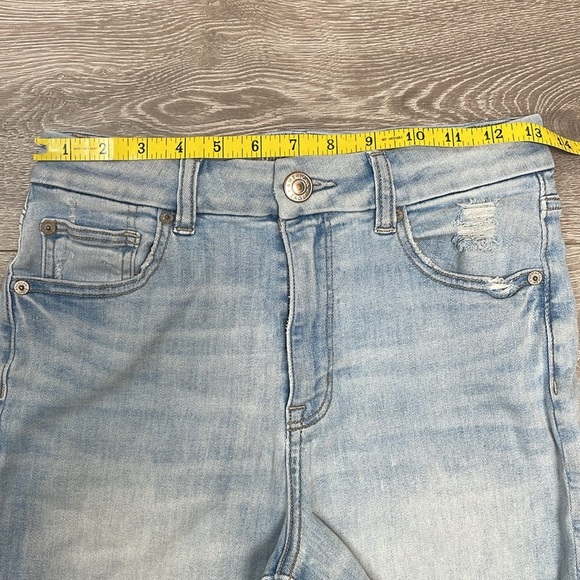 American Eagle Next Level Stretch Curvy Hi-Rise Shortie Denim Jeans Shorts 6 - Picture 8 of 15